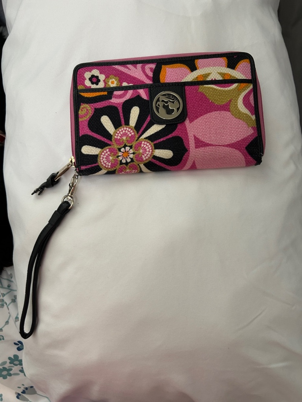 Spartina Pink Floral Wristlet Wallet